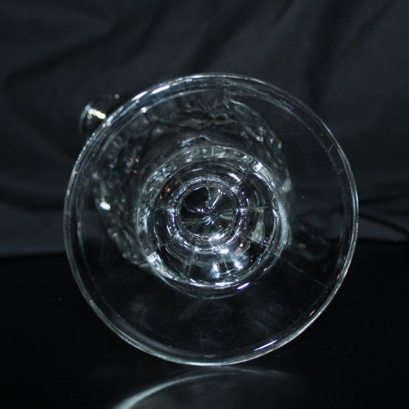 Diamond thumb print footed glass pitcher - Picture 2 of 7